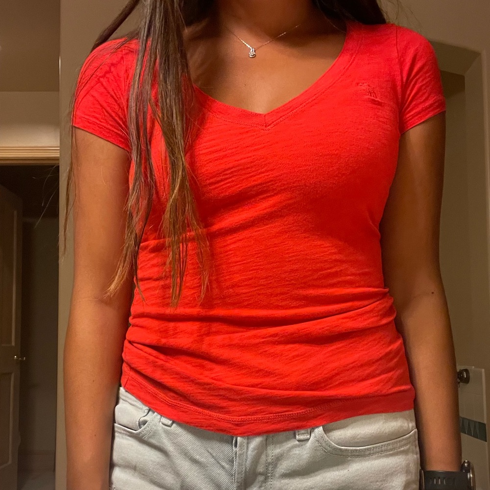 Abercrombie Red V-neck